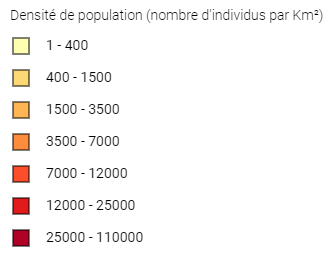 Densité de population - légende