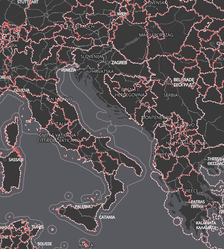 OSM boundaries bright